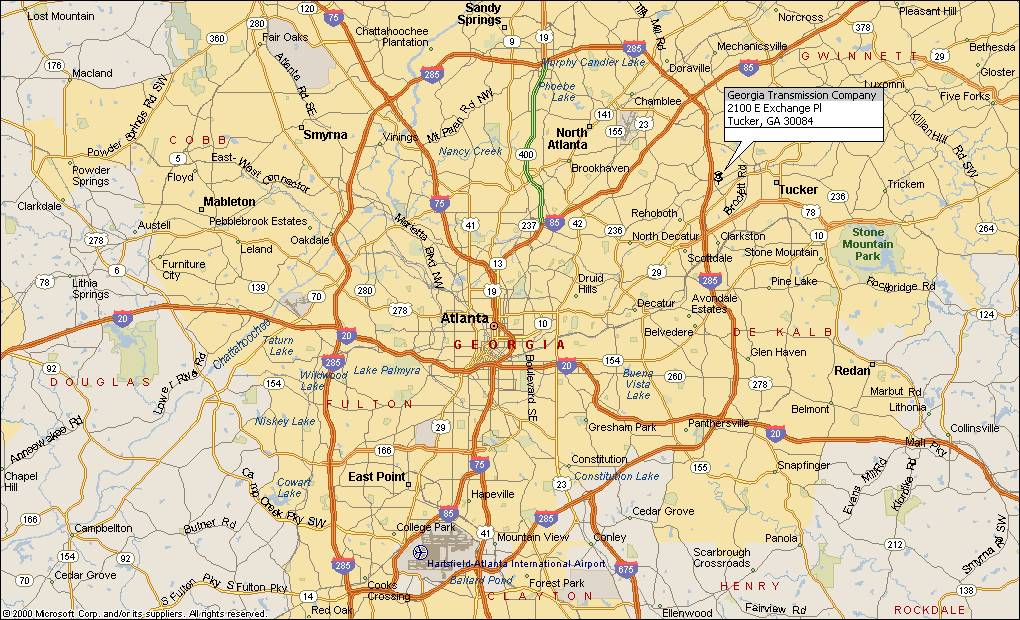 Map Of Greater Atlanta Area - World Map